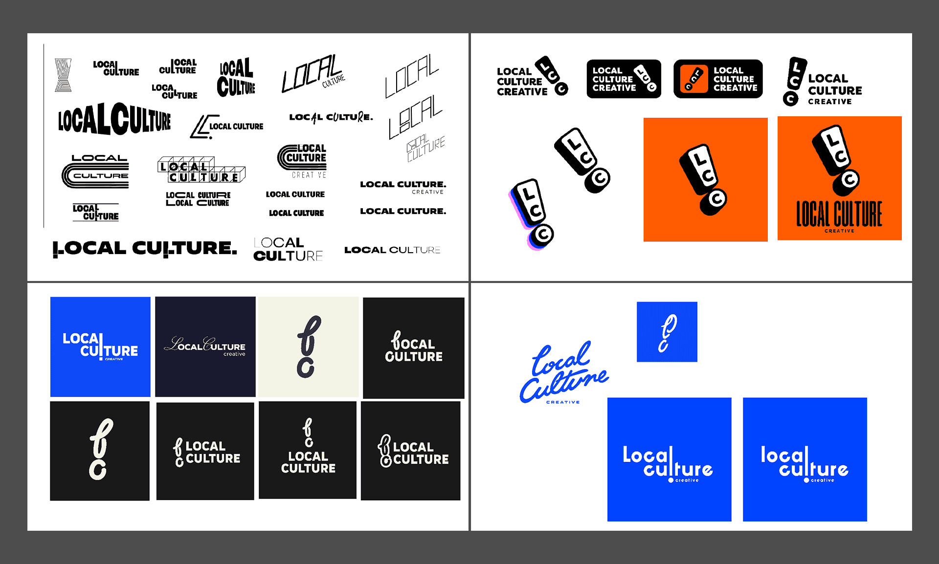 Early sketches and initial rough designs for LCC logo